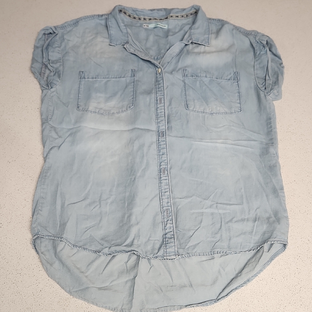Maurices Light Blue Women's Button-Up Top